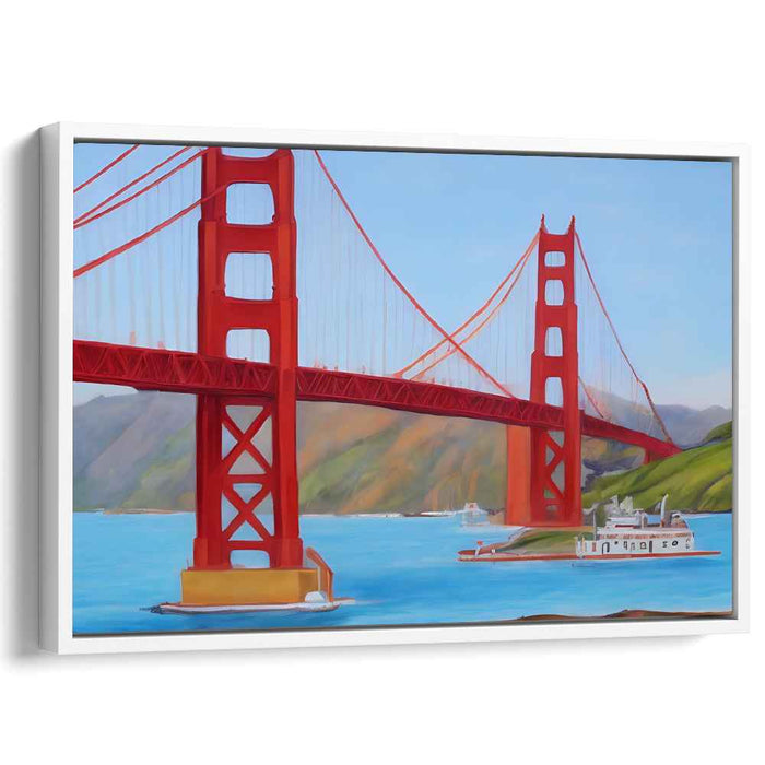 Brushstrokes of Reality: Realistic Bridge and Landscape Canvas Art Print