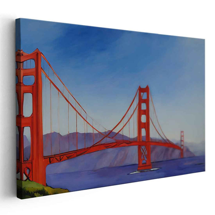 Portal of Colors Bridge: Golden Gate Bridge in Vivid Colors Canvas Art Print