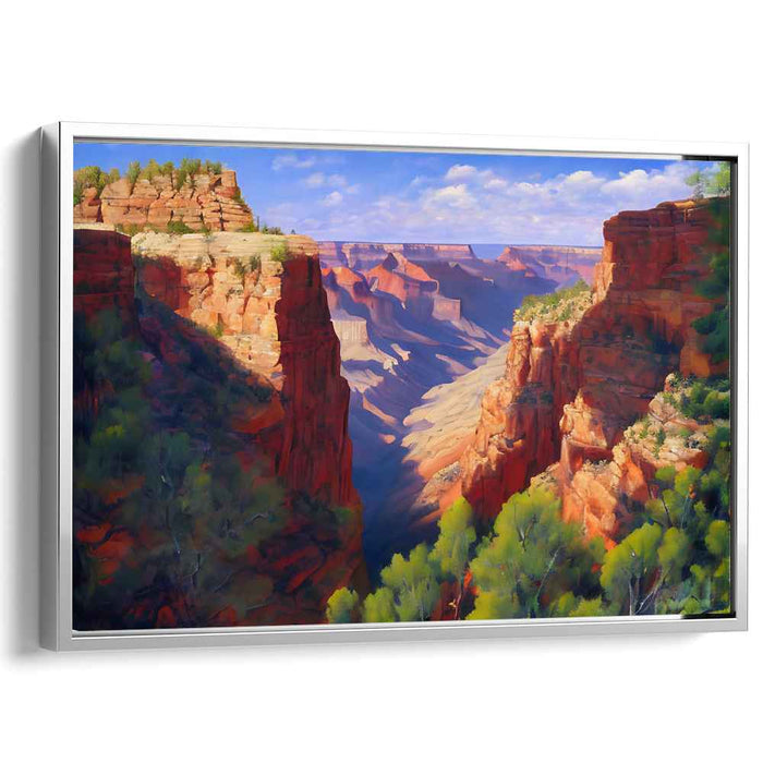 Canyon Grandeur: Realistic Landscape Canvas Art of Majestic Cliffs and Blue Sky