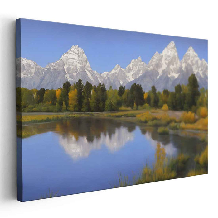 Zen Peak Vista: Serene Mountain Landscape Canvas Art Print