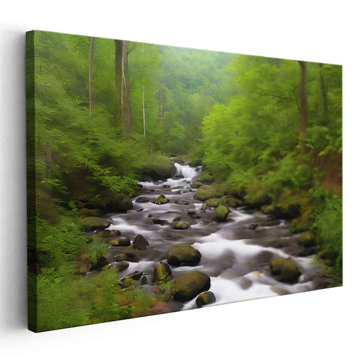 Nature's Transparent Illusion: Realistic Nature Landscape Canvas Art Print