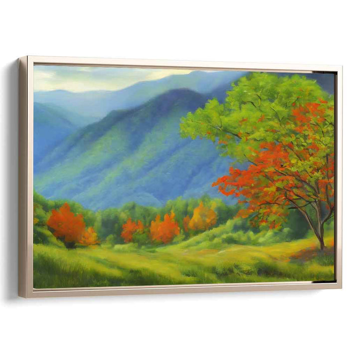 Enchanted Emerald Horizon: Lush Landscape Canvas Art