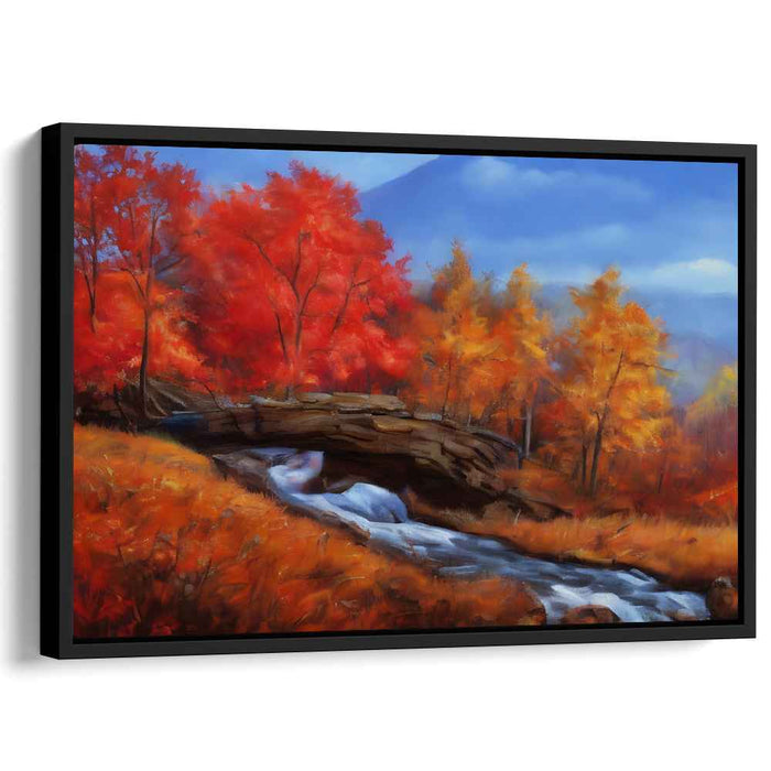 Enchanted Leaves Dance Dream: Vibrant Fall Foliage Landscape Canvas Art Print