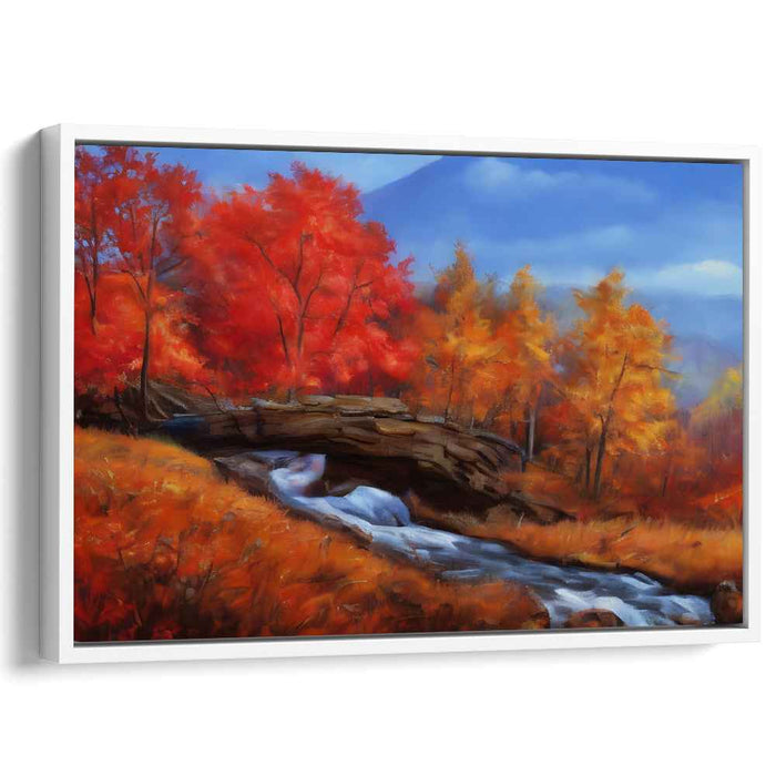 Enchanted Leaves Dance Dream: Vibrant Fall Foliage Landscape Canvas Art Print