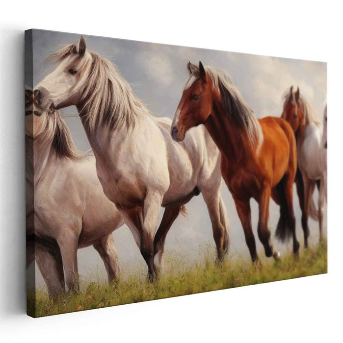 Equestrian Essence: Realistic Horse Canvas Art Print