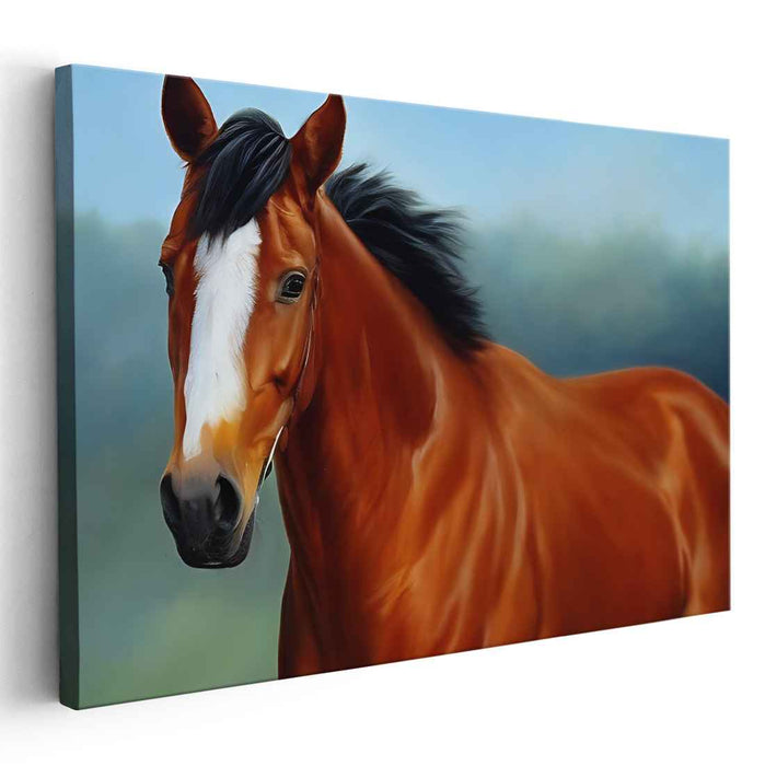 Majestic Equine Beauty: Realistic Chestnut Horse Portrait