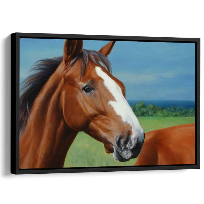 Equine Elegance Galloping Free: Realistic Chestnut Horse Canvas Art Print