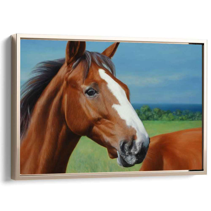 Equine Elegance Galloping Free: Realistic Chestnut Horse Canvas Art Print