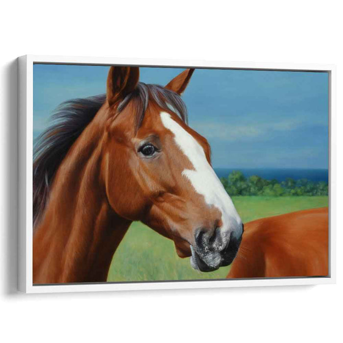 Equine Elegance Galloping Free: Realistic Chestnut Horse Canvas Art Print