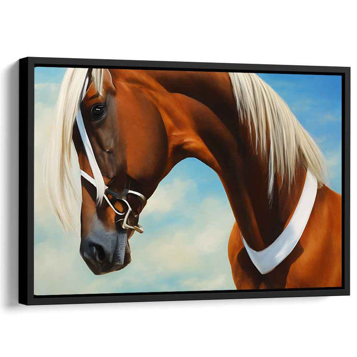 Noble Gaze: Lifelike Chestnut Horse in Equestrian Splendor Canvas Art