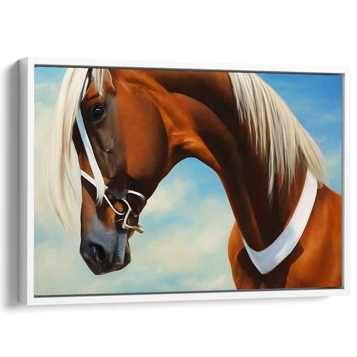 Noble Gaze: Lifelike Chestnut Horse in Equestrian Splendor Canvas Art