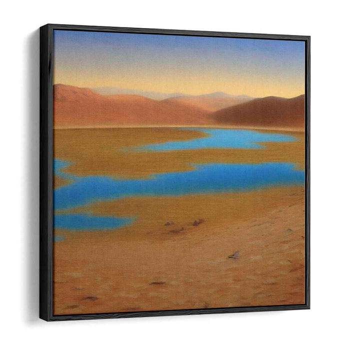 Tranquil Mirage Haven: Serene Oasis Landscape Canvas Art