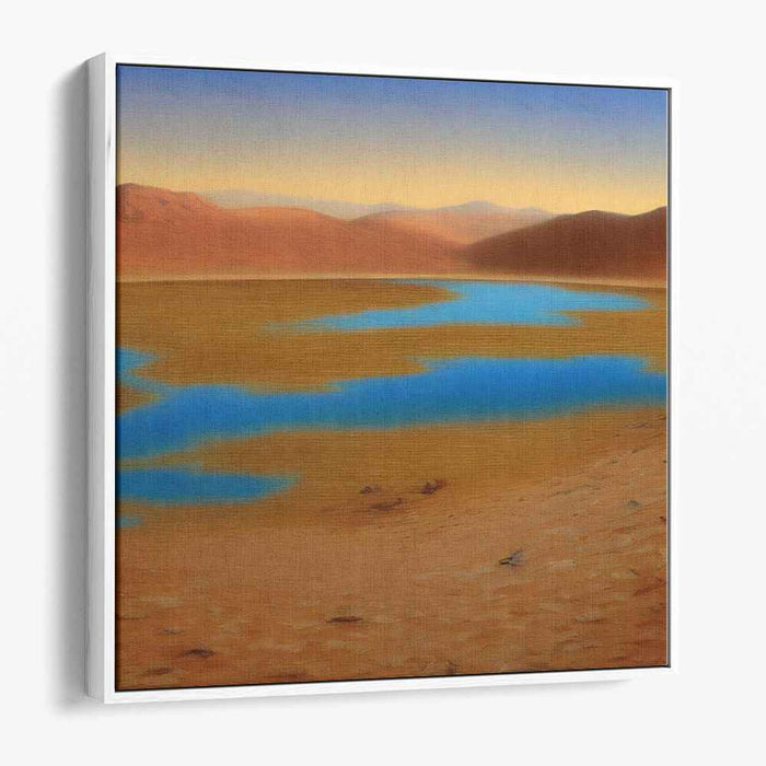 Tranquil Mirage Haven: Serene Oasis Landscape Canvas Art