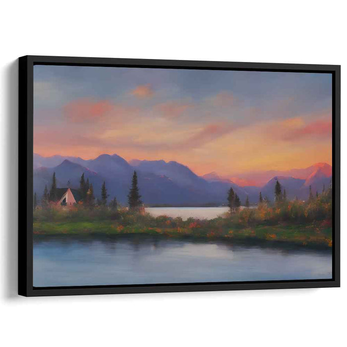 Calm Shore Haven: Serene Lakeside Cabin Landscape