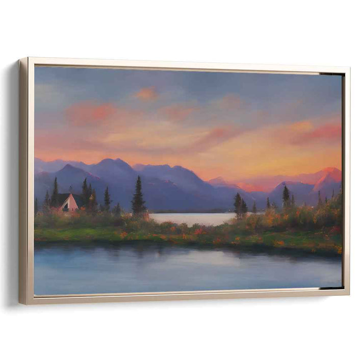 Calm Shore Haven: Serene Lakeside Cabin Landscape