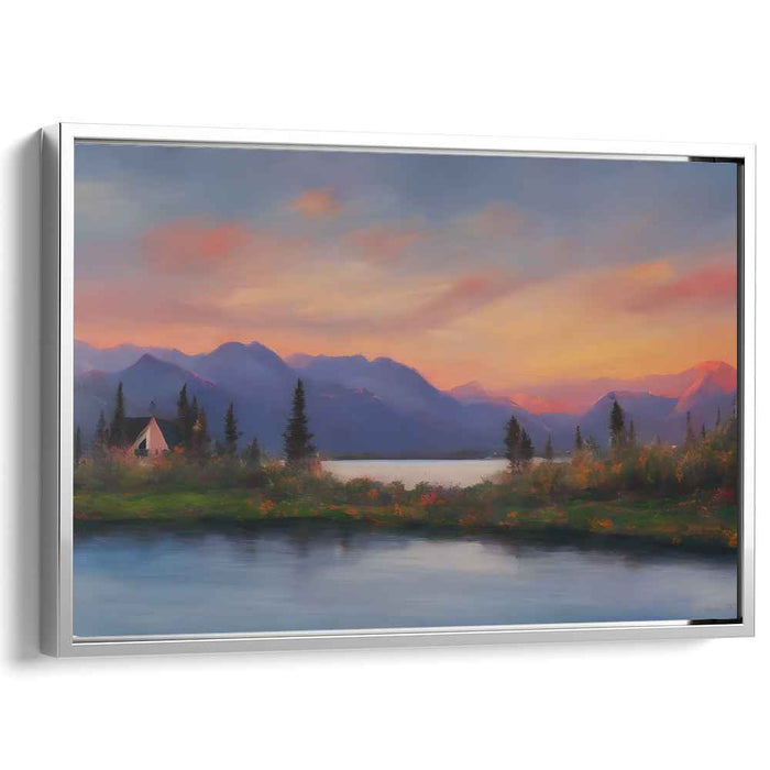 Calm Shore Haven: Serene Lakeside Cabin Landscape