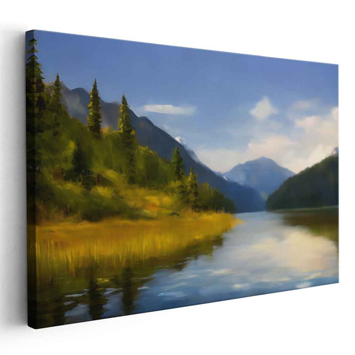 Verdant Peaks: Lush Mountain Landscape Canvas Art