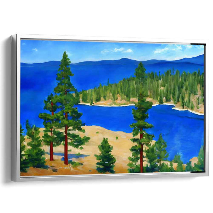 Whispers of Pine Haven: Serene Pine Forest Landscape Canvas Art Print