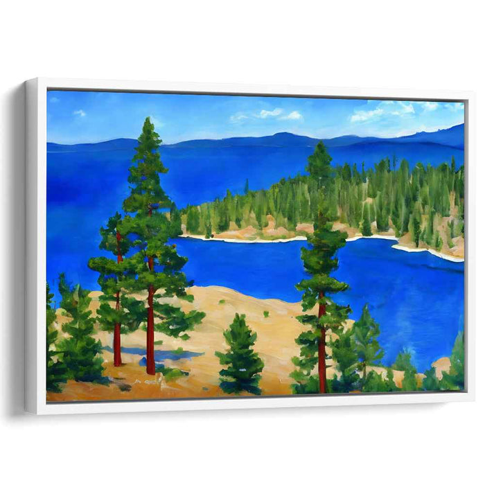 Whispers of Pine Haven: Serene Pine Forest Landscape Canvas Art Print