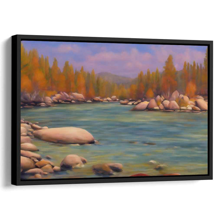 Calm Horizon Destiny: Tranquil Landscape Canvas Art Print