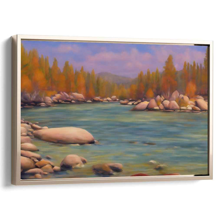 Calm Horizon Destiny: Tranquil Landscape Canvas Art Print