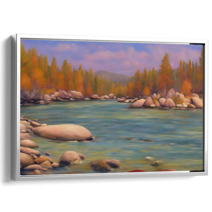 Calm Horizon Destiny: Tranquil Landscape Canvas Art Print