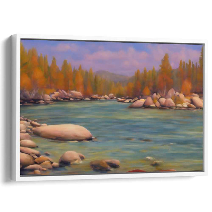 Calm Horizon Destiny: Tranquil Landscape Canvas Art Print
