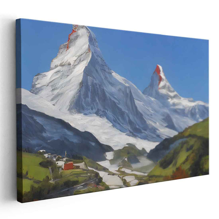 Zen Peak Retreat: Serene Mountain Landscape Canvas Art Print