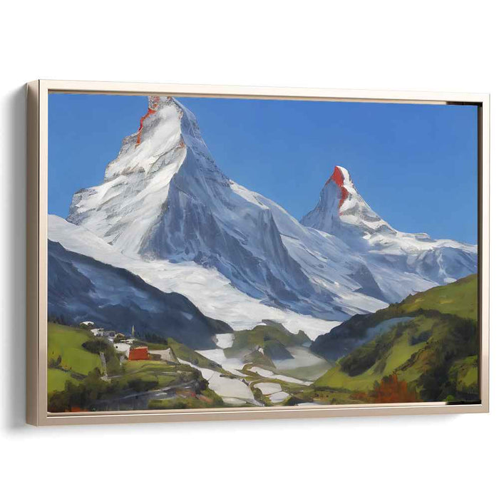 Zen Peak Retreat: Serene Mountain Landscape Canvas Art Print