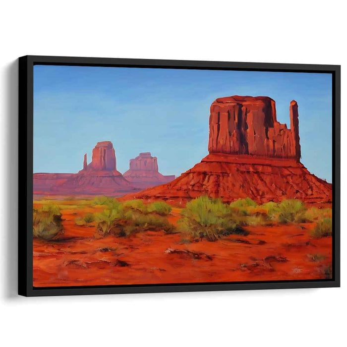 Crimson Peak Mirage: Red Sandstone Buttes Under a Clear Blue Sky