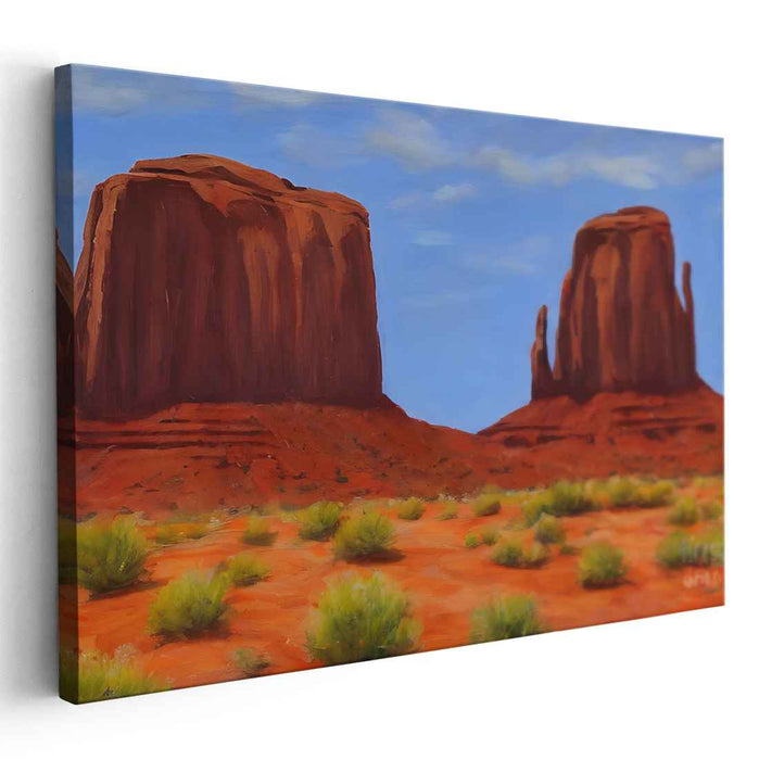 Crimson Ascent: Monumental Red Cliffs Landscape Canvas Art