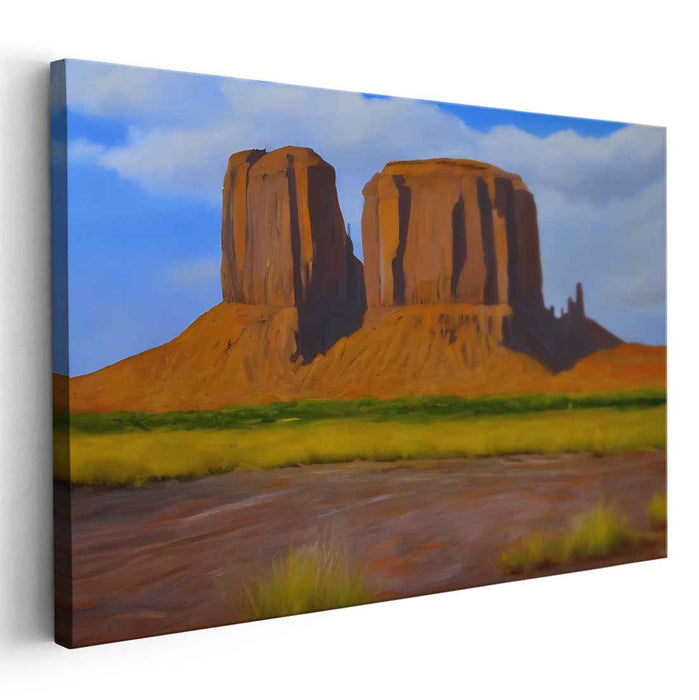 Ethereal Dawn Journey: Monument Valley Canvas Art Print