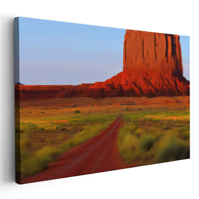Monumental Sundown: Sunset Over Monumental Butte Canvas Art Print