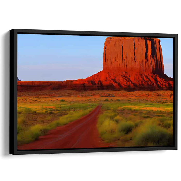Monumental Sundown: Sunset Over Monumental Butte Canvas Art Print