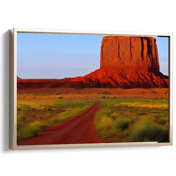 Monumental Sundown: Sunset Over Monumental Butte Canvas Art Print