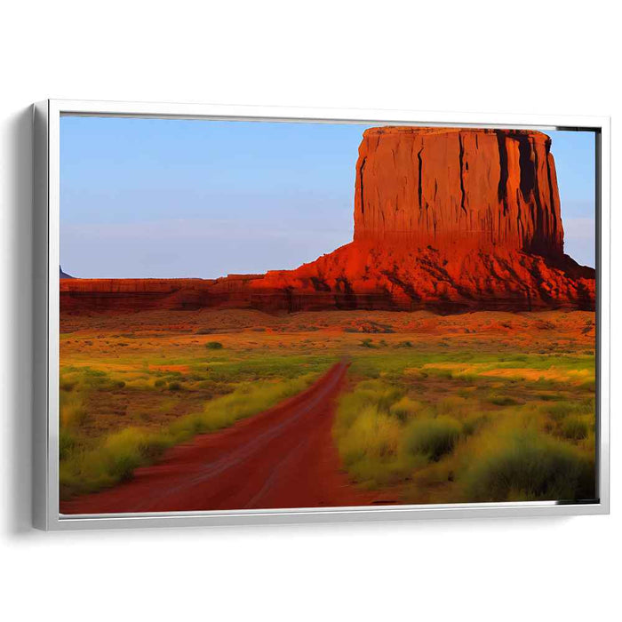 Monumental Sundown: Sunset Over Monumental Butte Canvas Art Print