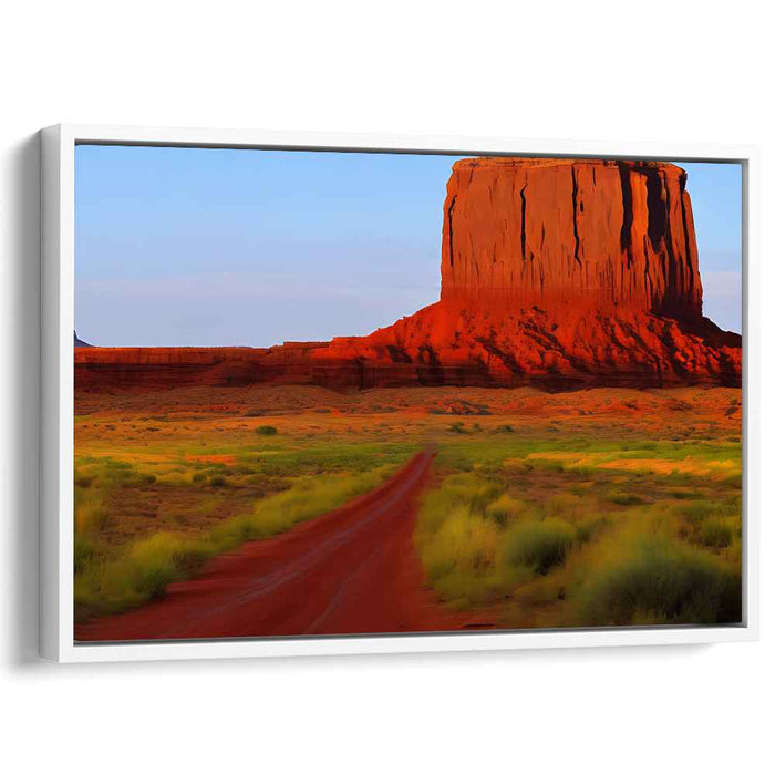 Monumental Sundown: Sunset Over Monumental Butte Canvas Art Print
