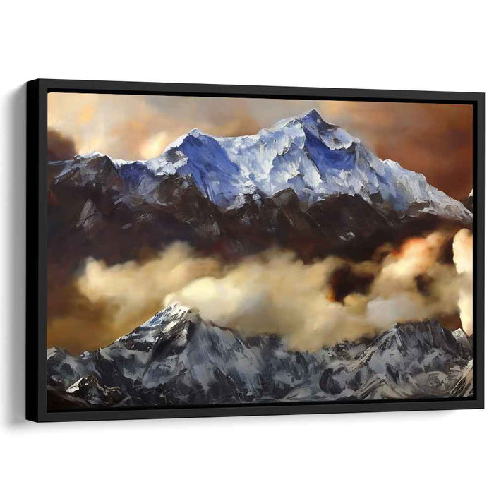 Peak Drama Horizon: Dramatic Mountain Vista Canvas Art