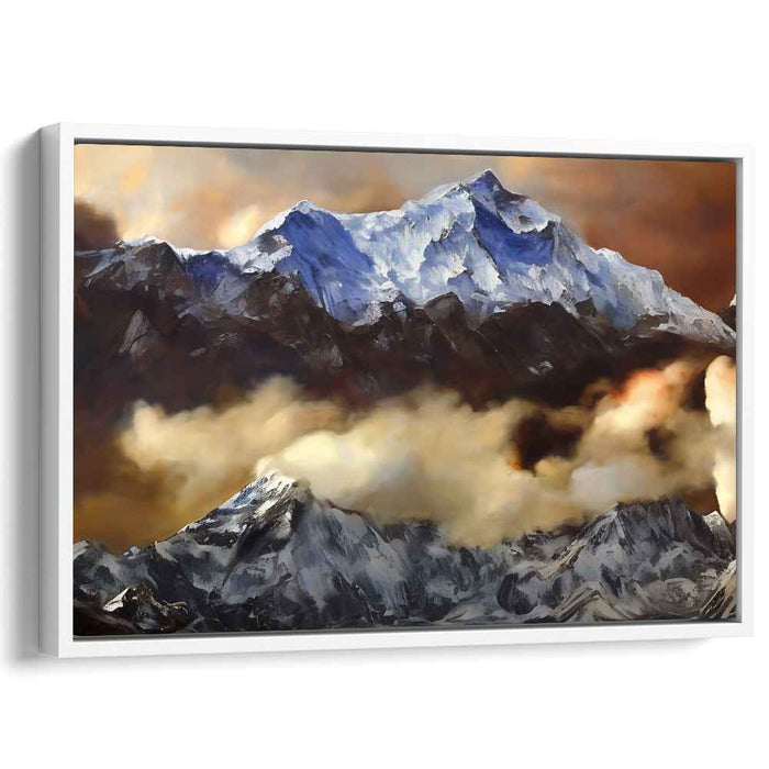 Peak Drama Horizon: Dramatic Mountain Vista Canvas Art