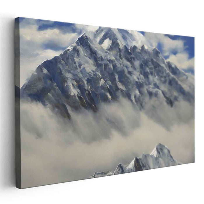 Majestic Summit Silence: Serene Mountain Landscape Canvas Art