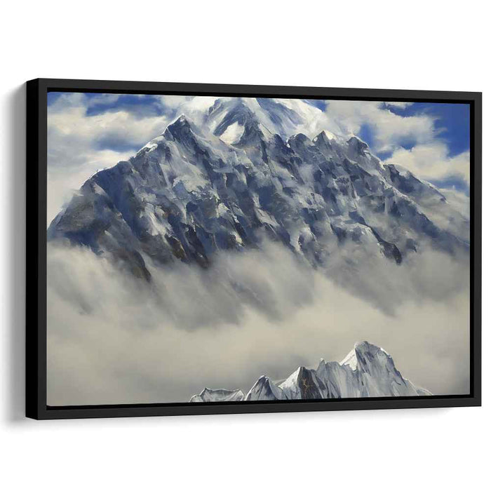 Majestic Summit Silence: Serene Mountain Landscape Canvas Art