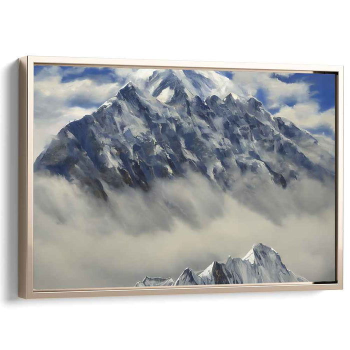 Majestic Summit Silence: Serene Mountain Landscape Canvas Art