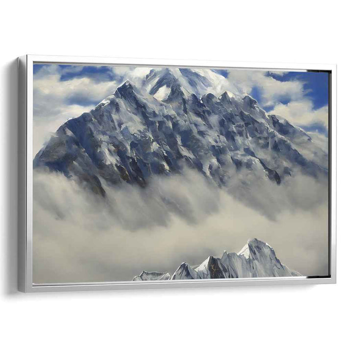 Majestic Summit Silence: Serene Mountain Landscape Canvas Art