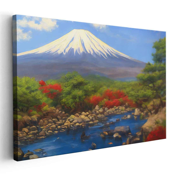 Whispers in Rustling Leaves: Serene Landscape Canvas Art with Vibrant Autumn Colors