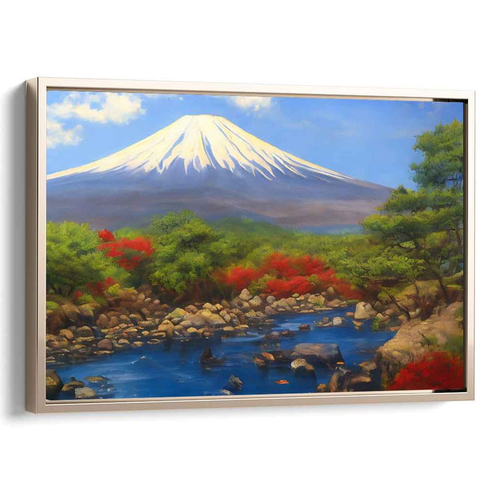 Whispers in Rustling Leaves: Serene Landscape Canvas Art with Vibrant Autumn Colors