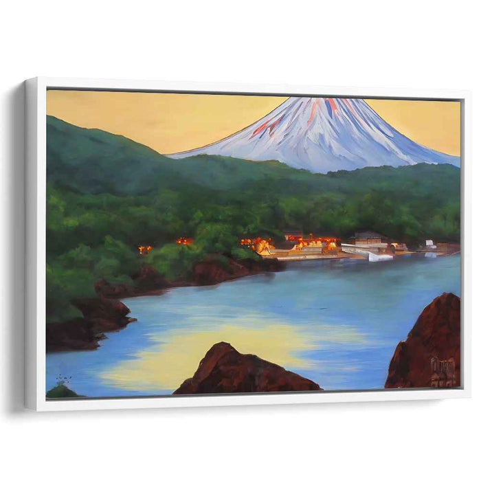 Serene Sunset Over Mount Fuji: Tranquil Japanese Landscape Canvas Art Print