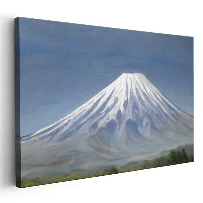 Frozen Melody: Snow-Capped Mountain Landscape Canvas Art Print
