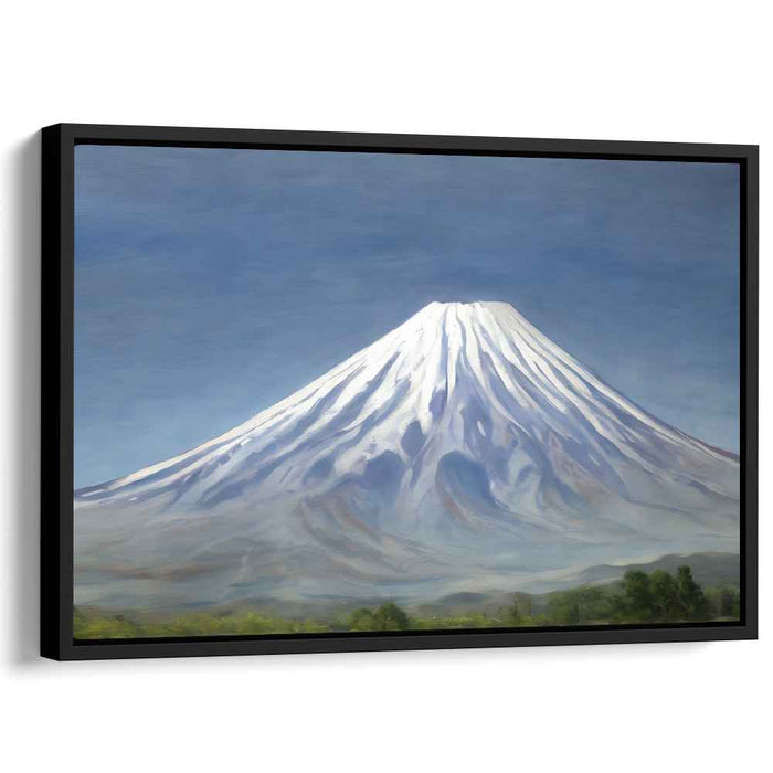 Frozen Melody: Snow-Capped Mountain Landscape Canvas Art Print