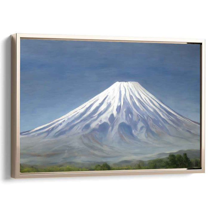 Frozen Melody: Snow-Capped Mountain Landscape Canvas Art Print