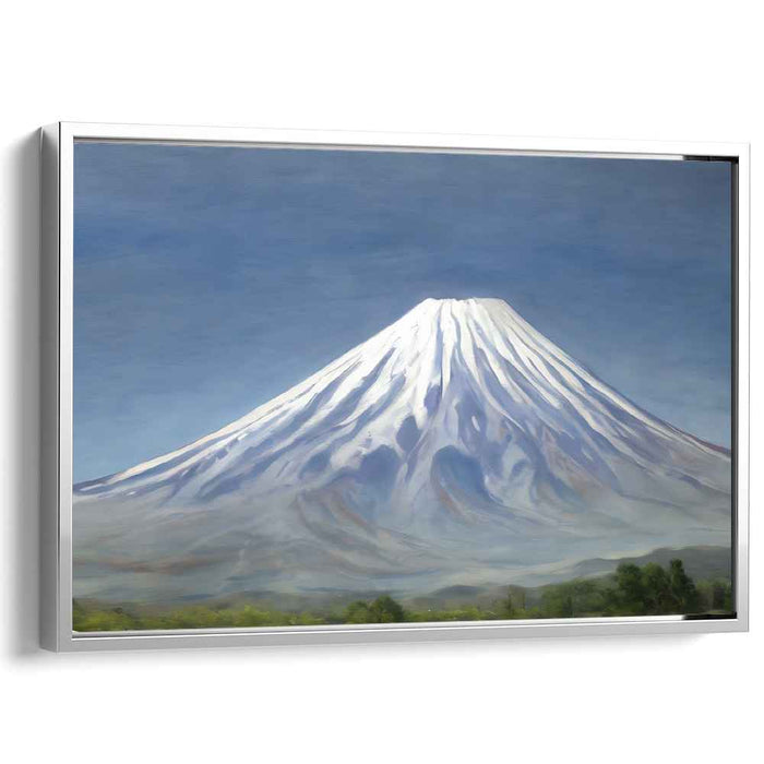 Frozen Melody: Snow-Capped Mountain Landscape Canvas Art Print